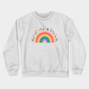 Rainbow and flowers Crewneck Sweatshirt